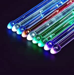 Rechargeable 15 Color Changing LED Light Up Drum Sticks With Storage ...