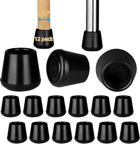 3/4" Chair Leg Tips Caps, Non-Slip Rubber Leg Tips, Stool Leg ...