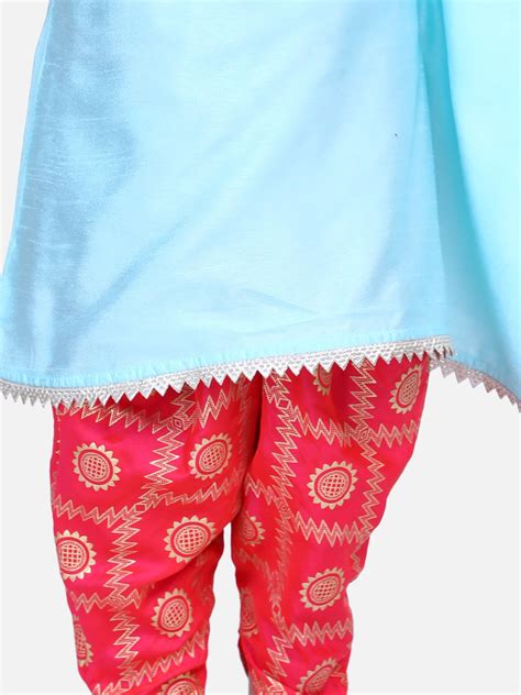 Powder Blue One side Kaftan Dhoti Set – Lilpicks