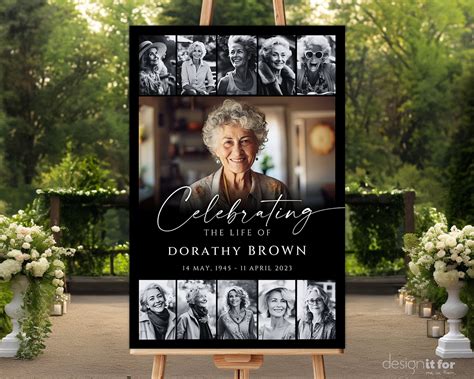 Funeral Photo Collage Template Funeral Welcome Sign, Funeral Poster ...
