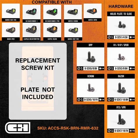 Replacement Screw Kit-BRN-RMR-632 - C&H Precision Weapons