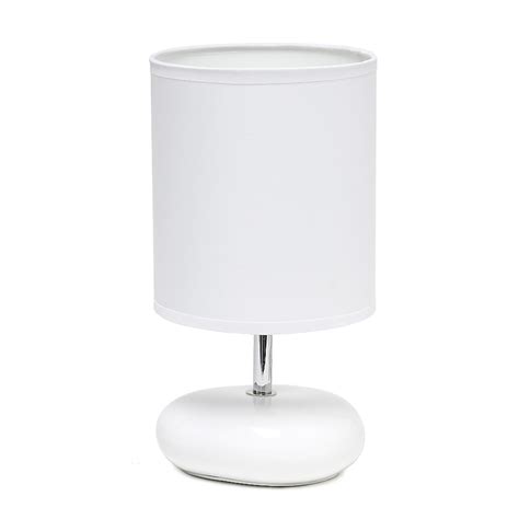Creekwood Home 10.24-in White LED Rotary Socket Table Lamp with Fabric ...