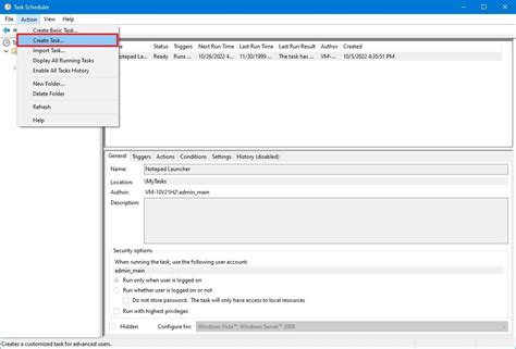 Image result for Task Scheduler Create Task