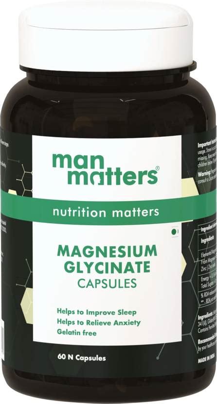 Man Matters Magnesium Glycinate Capsules | Helps Improve Sleep Quality ...