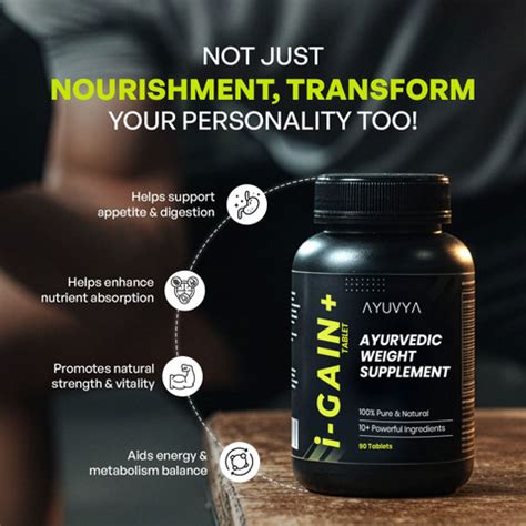 Ayuvya i-Gain+ Weight Supplement, Supports Natural Weight Gain with ...