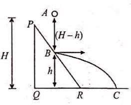 A body falling freely from a given height H hits an inclined plane in ...