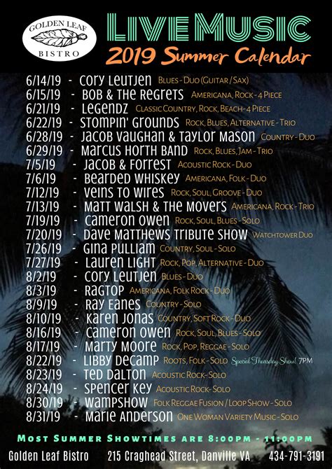 Lake Charles Live Music Calendar