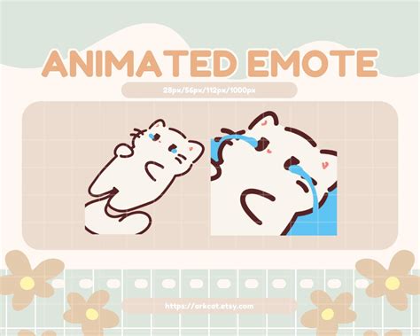 Crying White Cat Animated Emote: Twitch, Discord, YouTube (Digital ...