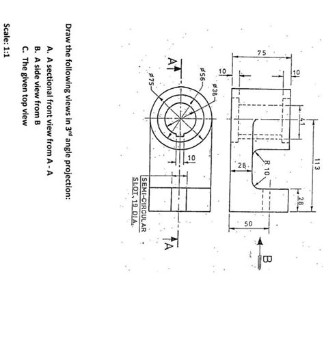 Third Angle Projection Drawing Views 的图像结果