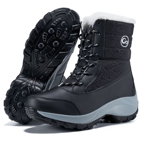 Ecetana Women Cold Weather Snow Boots, Wide Winter Waterproof Booties ...