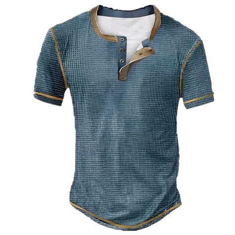 Caqnni Short Sleeve Henley Shirt for Men --Fitted Mens Henley Shirt ...