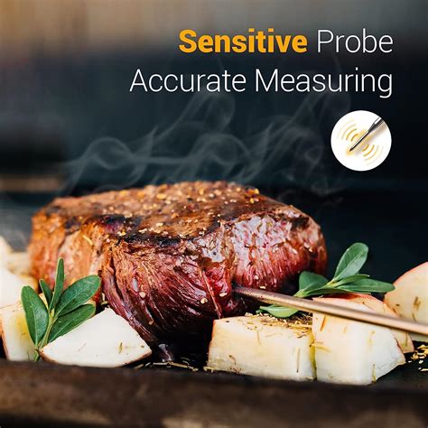 Buy Rock&Rocker Wireless Meat Thermometer, Up to 500Ft Bluetooth Grill ...