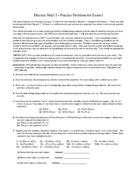 Image result for Discrete Math Course Revision Questions