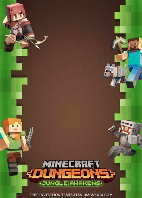 Printable Minecraft Birthday Invitations Free - Printable Learning Sheets