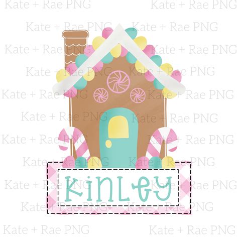Gingerbread House with Name Plate PNG – Kate + Rae Designs