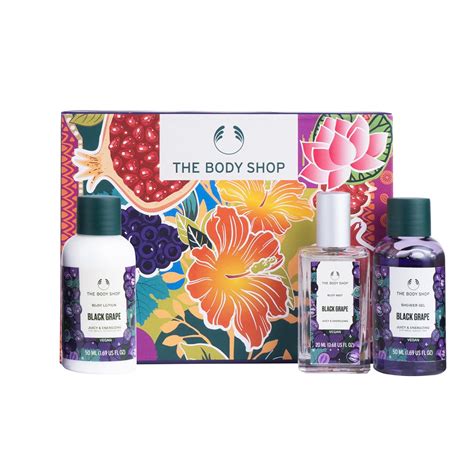 The Body Shop Black Grape Shower Gel, Body Lotion & Body Mist Gift Set ...