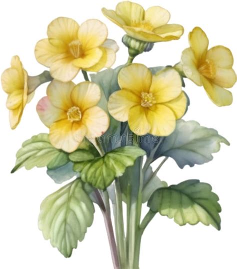 Primrose Clipart. a Cute Primrose Flower Icon. AI-Generated. Stock ...