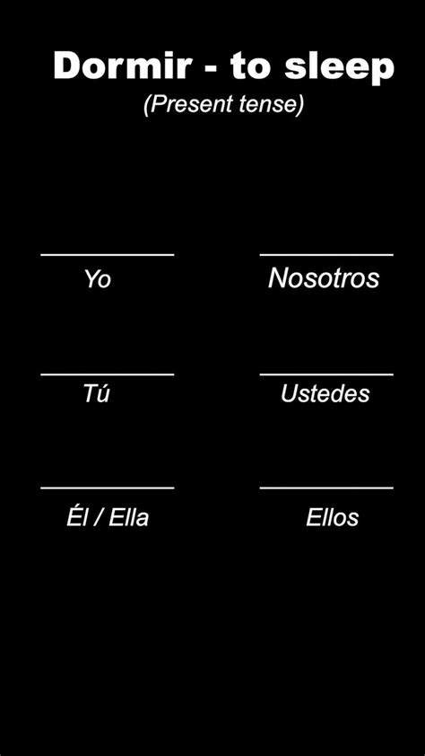 Spanish Verb Conjugation - Dormir | Tenso