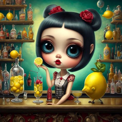 Lucy showing off her lemons - AI Generated Artwork - NightCafe Creator