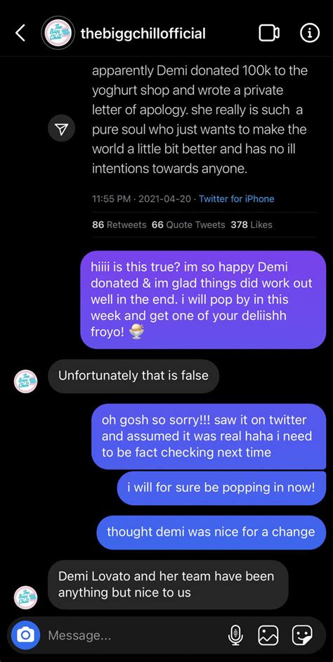 Bigg Chill Says Demi Lovato Did NOT Make A Donation & Calls 'Fake News' On Supposed Leaked DMs ...