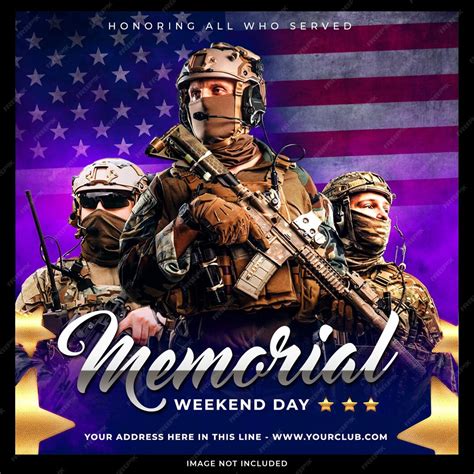 Premium PSD | Memorial day post template