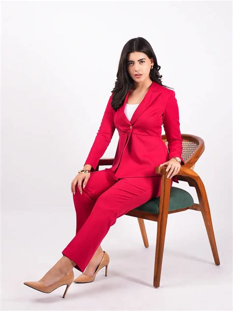 Exude Power Peplum Blazer with tapered straight pants
