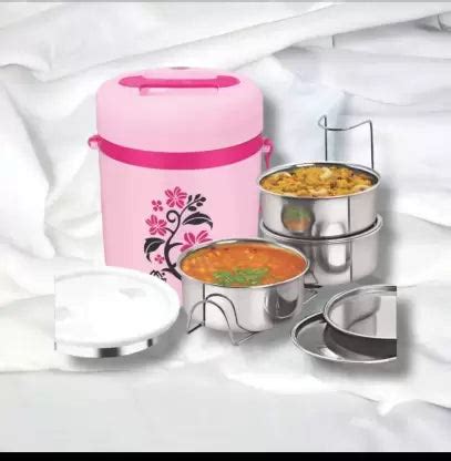 3518 Premium Insulated Double Walled Stainless Steel 3 Layer Lunch Box ...
