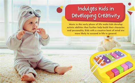 Buy Toy Imagine™ 2-in-1 Piano Xylophone for Kids | Multicolor 5 Key ...