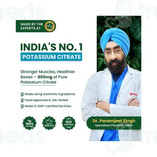 Himalayan Organics Potassium Citrate 800mg Vegetarian Tablet 120 - Uses ...