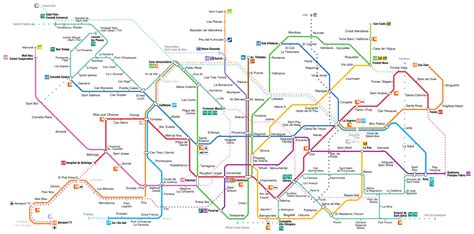 Barcelona metro map with stations