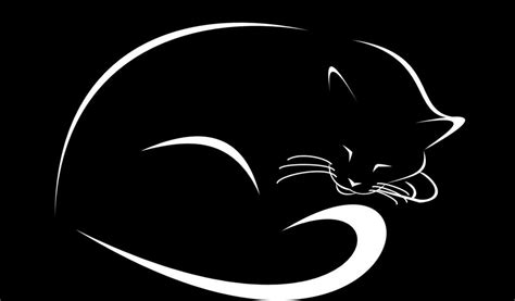 Download wallpaper 1024x600 cat, black, vector, minimalism netbook ...