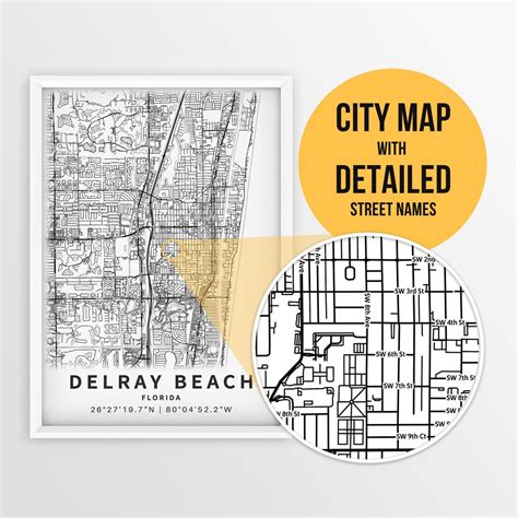Printable Map of Delray Beach, Florida, USA With Street Names - Instant ...