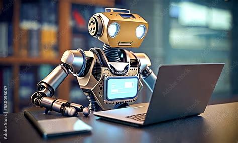 Robot Work On Computer with Table 的图像结果