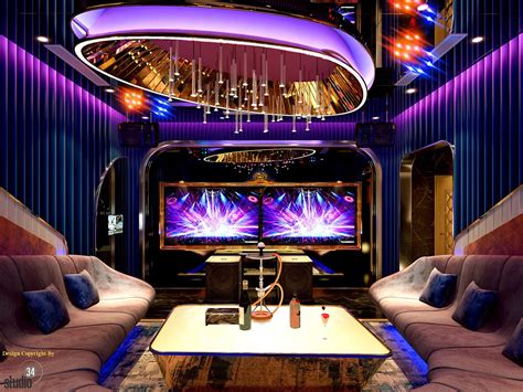 Luxury Ktv Room on Behance | Karaoke room, Nightclub design, Media room ...