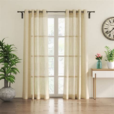 Buy Chanderi Haze Set of 2 Striped Sheer Door Curtains from Home Centre ...