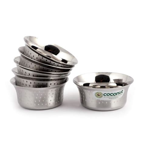 Buy coconut Stainless Steel - Shower Pari Bowl/Vati/Katori C23 - Set of ...