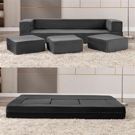 Amazon.com: PUREMIND 10 Inch Folding Sofa Bed, Velvet Convertible Floor ...
