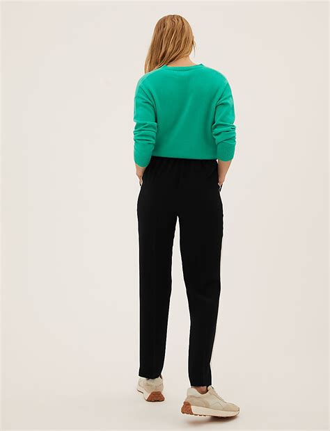 Buy Side Stripe Straight Leg Trousers at Marks & Spencer