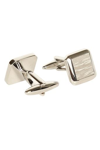 Buy Men Silver Cufflink Online - 299870 | Van Heusen