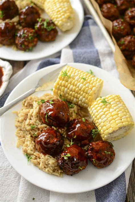 4 Ingredient Baked BBQ Meatballs - EazyGrub