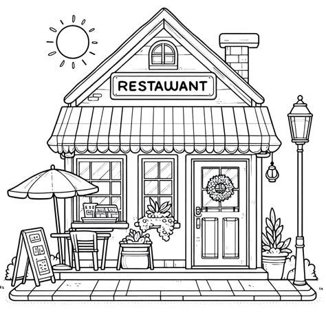 Restaurant Coloring Pages 的图像结果