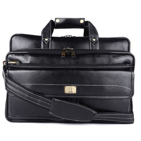 Buy HiLEDER Pure Leather Unisex 15.5 Inch Briefcase Laptop Messenger ...