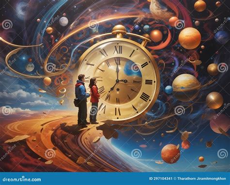 Cosmic Horizons: Where Time and Space Converge Stock Illustration ...