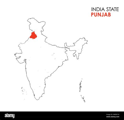 Punjab map of Indian state. Punjab map vector illustration. Punjab ...
