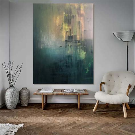 Black and Gold Abstract Canvas Painting Wabi-Sabi Wall Art Black and ...