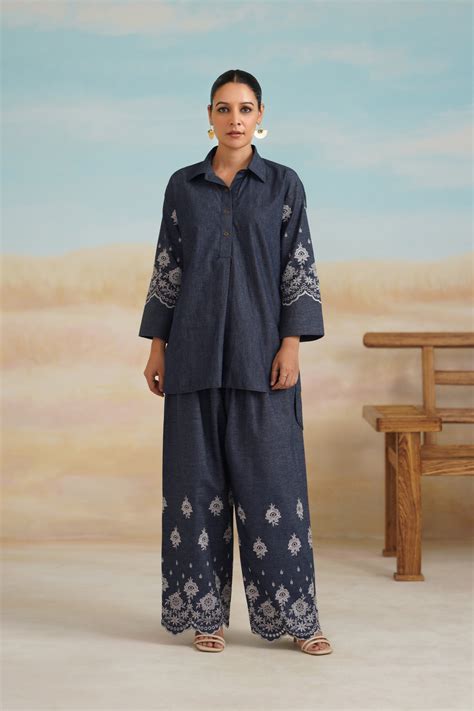 Chahat Denim Embroidered Matching Set