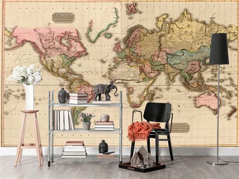 World Map Mural 的图像结果