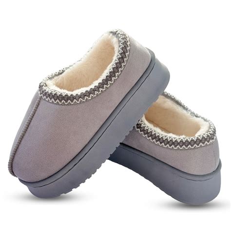 Women's Slippers, Suede Slippers for Women Indoor and Outdoor Fuzzy ...