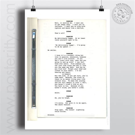 Meet Joe Black - Iconic Scenes Recreated Script Print — Posteritty