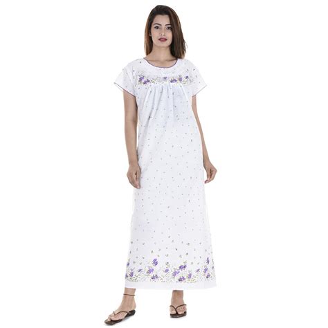 Buy Indian Handicraft Women's Cotton Maxi Dress Sleepwear Nightgown ...